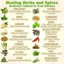 healing herbs and spice chart naturally nourishing