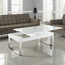Modern White Glass Chrome Metal Coffee Table Hidden Storage Lift Top New Meuble Maison Diy Meuble Mobilier De Salon
