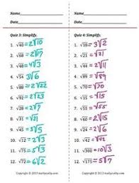 Simplest Radical Form Bundle Simplify Square Roots Activities Learning Mathematics Studying Math Learning Math