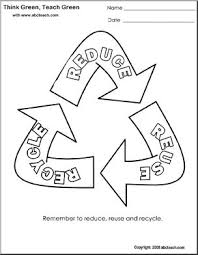 String the pieces together in this pattern: Coloring Page Think Green Reduce Reuse Recycle Triangle Abcteach