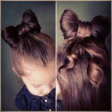 Hair Bow Half Ponytail Hair Bow Bun Kids Hairstyles Little Girl Hairstyles