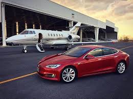 Tesla Model S And Private Jet Luxurylifestyle Tesla Tesla Model S Luxury Private Jets
