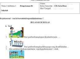 Download Soal Uh Pjok Kelas 1 Tema 5 Semester 2 K13 Revisi 2018 Dicariguru Com