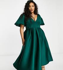 Lo vorrei appena sopra al ginocchio (xo nn troppo corto). Vestito Skater Midi Da Ballo Di Fine Anno Verde Bosco Esclusiva True Violet Plus Donna