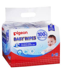 P 18078100 Pigeon 6 In 1 Bag Baby Water Wipes 6 Packs X 80 Sheets Kiddy Palace
