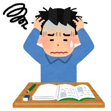 勉強が不調な人のイラスト（男性）&nbsp;|&nbsp;かわいいフリー素材集&nbsp;いらすとや