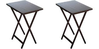 Mainstays 2 Pack Folding Tv Tray Table Set In Walnut Walmart Com In 2020 Tv Tray Table Folding Tv Trays Tv Trays