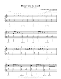Beauty And The Beast By Howard Ashman Alan Menken Piano Sheet Music Intermediate Level