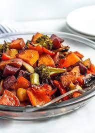 Balsamic Honey Roasted Vegetables Always Nourished Recipe Roasted Vegetable Recipes Vegetable Dinners Roasted Vegetables Balsamic