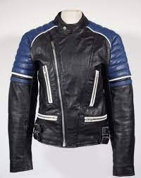 Vintage Leather Cafe Racer Biker Motorcycle Jacket Black Blue Padded Quilted Motorcycle Jacket Cafe Racer Jackets