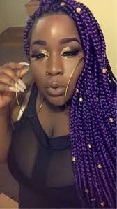 Black And Purple Braids Hairstyles Striking 25 Purple Braids On Dark Skin New Natural Hairstyles Purple Braids Purple Box Braids Box Braids
