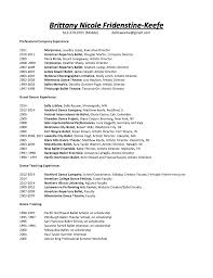 dance resume