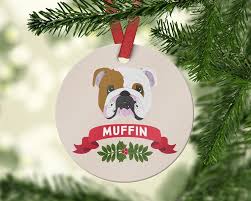 English Bulldog Ornament Personalized Christmas Ornaments Family Custom Christmas Ornaments Personalized Christmas Ornaments