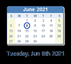 Calendar for june 2021 (russia). June 8 2021 Calendar With Holidays Count Down Usa