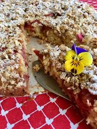 Schwedischer Rhabarberkuchen Mit Haferflocken Streuseln Rhabarberkuchen Mit Streusel Rhabarberkuchen Rhabarber