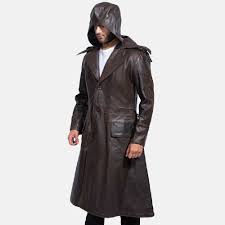 Mens Sledgehammer Brown Leather Trench Coat Leather Trench Coat Coat Trench Coat