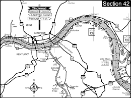 Ohio River At Cincinnati Ohio And Newport Ky Map