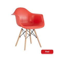 Multiple seat colors available with natural beech wood legs. Eames Style Dining Chair