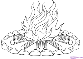 Campfire Pictures To Color How To Draw A Campfire Step 6 Campfire Drawing Campfires Pictures Camping Coloring Pages