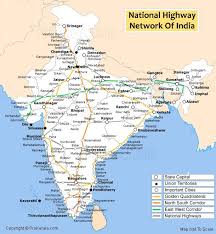 The total length of the transport corridor is more than 7 thousand. National Highways In India Golden Quadrilateral North South And East West Corridor India World Map Geography Map India Map
