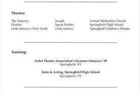 acting resume template beginners