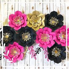 Gorgeous sweet 16 dessert table & donut wall. Large Paper Flowers 3d Wall Art 9pcs Sweet 16 Party Pink Etsy In 2020 Paper Flower Arrangements Large Paper Flowers Paper Flower Wall Decor