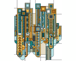 Counted cross stitch holiday ornament kit. Cross Stitch Pattern Art Deco 1920s Saguaro And Flowers Adaptation By Frank Lloyd Wright Geometric Art Masters Pdf Counted Chart 251
