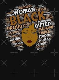 Black Girl Woman Words In Afro Art Essential T Shirt By Blackartmatters In 2021 Black Women Art Black Love Art Black Girl Art