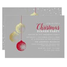 A party which has a lot of fun, you can plan a christmas party. Gold Amp Red Baubles Elegant Christmas Dinner Party Card Holiday Card Diy Personalize Desig Invitation Card Party Holiday Card Diy Elegant Christmas Dinner
