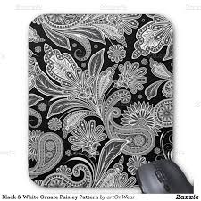 Black And White Paisley Print Black White Ornate Paisley Pattern Mouse Pad Zazzle Com Paisley Pattern Paisley Wallpaper Black White Art