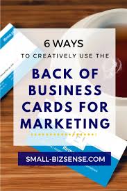 Ink business unlimited® credit card. 6 Ways To Creatively Use The Back Of Business Cards For Marketing