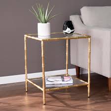 By walker edison furniture company (45) braeburn 26 in. Overstock Com For Silver Orchid Overton Glass Top Accent Table Gold Glass Ibt Shop