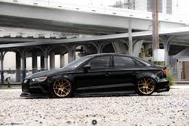 Stylish Thing Black Audi S3 On Gold Avant Garde Rims Black Audi Audi Minimalism