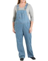 Women S Relaxed Fit Straight Leg Bib Overalls Plus Stonewashed Medium Blue 18w Dickies Overalls Women Overalls Coveralls Women
