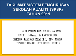 Sistem kami yang mudah digunakan direka untuk sekolah untuk memantau dan menganalisis data berkaitan dengan pelajar, kakitangan, ibu bapa dan pentadbiran harian. Ppt Taklimat Sistem Pengurusan Sekolah Kualiti Spsk Tahun 2011 Powerpoint Presentation Id 4644449