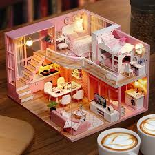Maison De Poupee Miniature A Fabriquer Cutebee L026 Divers Modeles En 2020 Maison De Poupee Bricolage Maison Maison De Barbie Fait Maison
