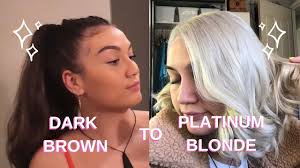 For dark brown to black, you need 30 or 40 volume depending on hair texture (30 for fine hair and 40 for coarser types), which gives maximal. Dark Brown To Platinum Blonde Impulsive Decision Ngl Youtube