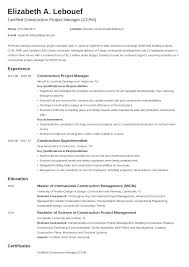 Construction Project Manager Resume Example Template Minimo Project Manager Resume Teacher Resume Examples Resume Examples