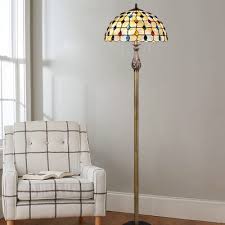 A customer brought this patient in the other day and said it needed some major work. 2 Lights Grid Dome Standing Light Baroque White Shell Pull Chain Floor Lamp With Beaded Pattern Takeluckhome Com