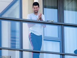 Novak djokovic championship celebration & trophy ceremony live. Two Young Aussies Score Free Tennis Lessons From Novak Djokovic Outside His Quarantine Hotel Daily Mail Online