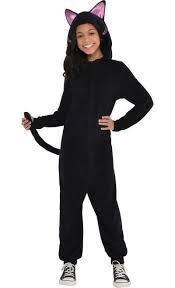 Girls Zipster Black Cat One Piece Costume Black Cat Costumes Onesie Costumes Black Cat Onesie