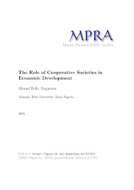Pdf) The Role Of Cooperative Societies In Economic Development