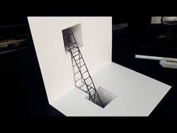 How To Draw Impossible Situation Drawing 3d Figure Ladder Trick Art On Paper Youtube 3d Art Drawing 3d Drawings Easy Drawings
