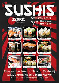 Sushi Delivery Flyer Template Free Posters Design For Photoshop Sushi Delivery Free Food Delivery Food Template