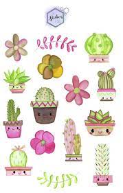 custom succulents cactus sticker pack cacti stickers etsy in 2021 succulent stickers cactus stickers stickers