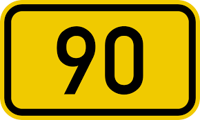 90 (ninety) is the natural number preceded by 89 and followed by 91. File Bundesstrasse 90 Number Svg Wikimedia Commons