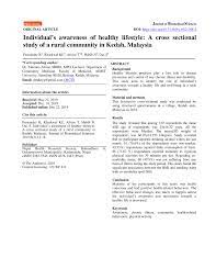 This study is aimed at examining the interactive effect of living arrangements and social network on the mental health status among older adults in malaysia. Pdf Individual S Awareness Of Healthy Lifestyle A Cross Sectional Study Of A Rural Community In Kedah Malaysia
