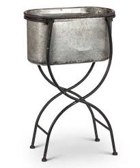 Oval Bucket On Stand Bucket Planters Metal Bucket Planters Galvanized Metal