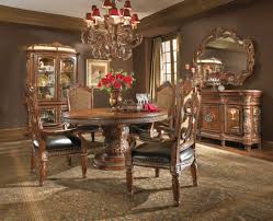 Aico 9pc windsor court rectangular dining table set vintage fruitwood finish. Villa Valencia Formal Round Dining Room Collection By Aico Dining Room Furniture Dining Room Sets Dinette Sets