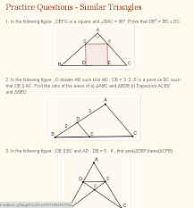 Similarity in mathematics does not mean the same thing that similarity in everyday life does. Practice Questions Similar Triangles Similar Triangles Mathematics Worksheets Triangle Math